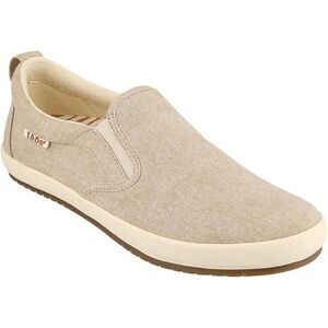 Taos  Women  "Dandy" Grey & White Canvas Slip On City Sneaker size 8.5